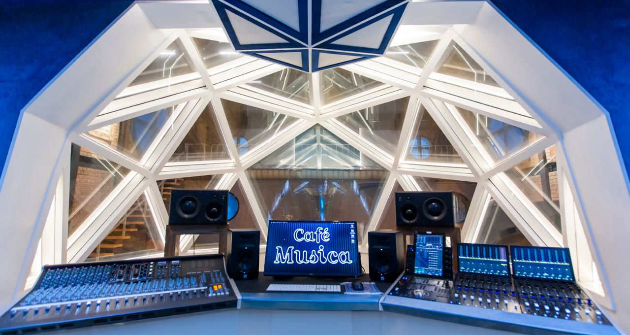 The futuristic control room dome at Café Musica