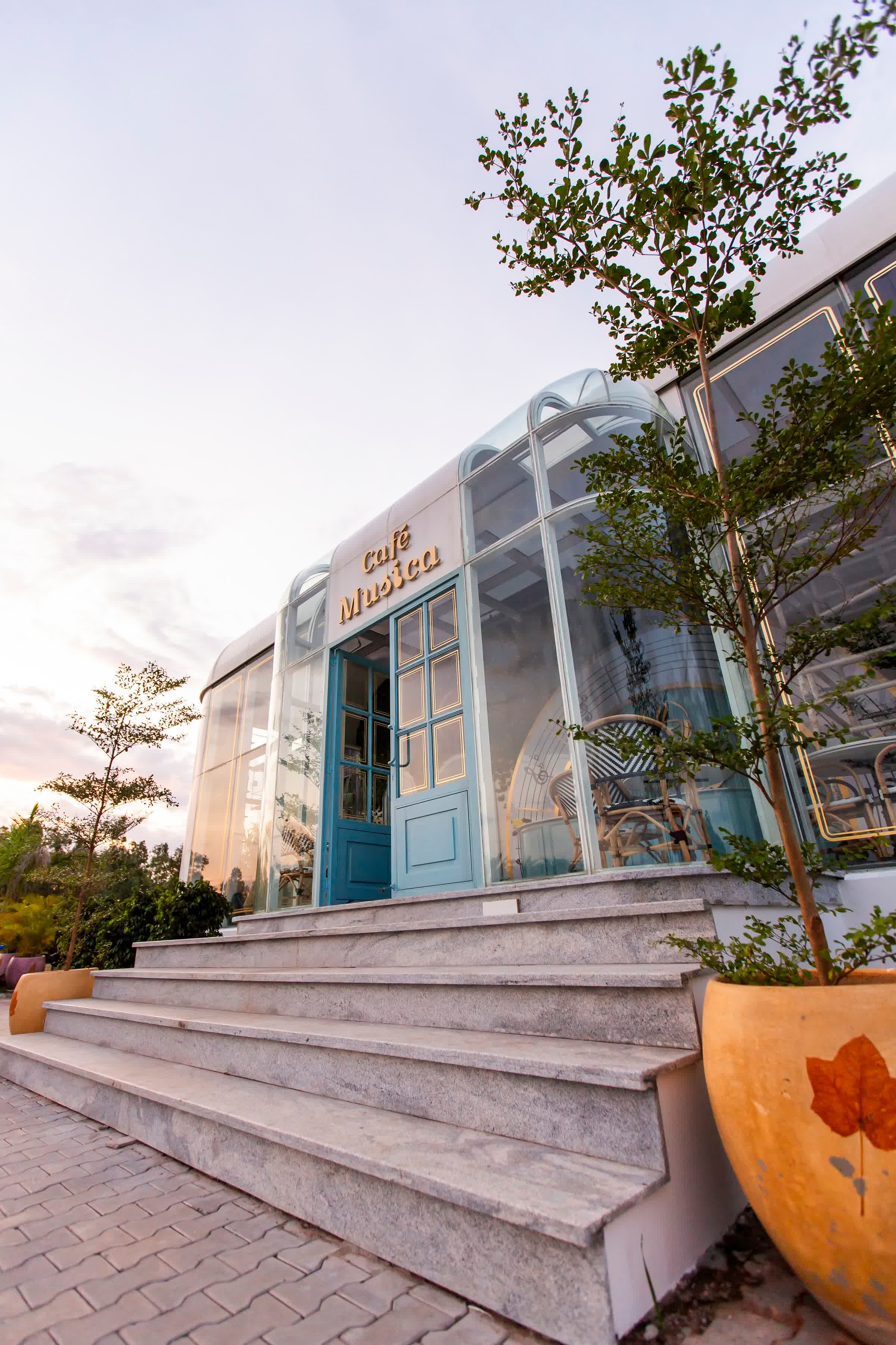 Elegant French café interior at Café Musica