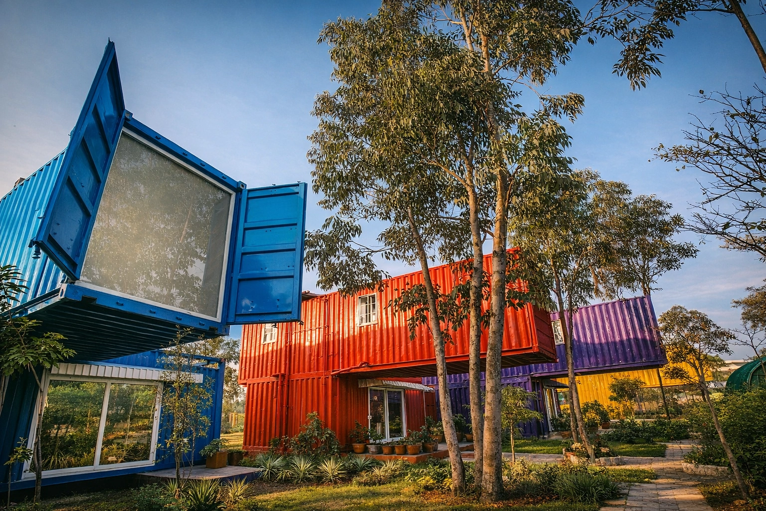 Architectural villa stay at Café Musica — exterior view